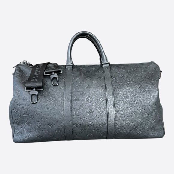 Louis Vuitton Black Monogram Shadow Keepall 50 - Picture 1 of 6